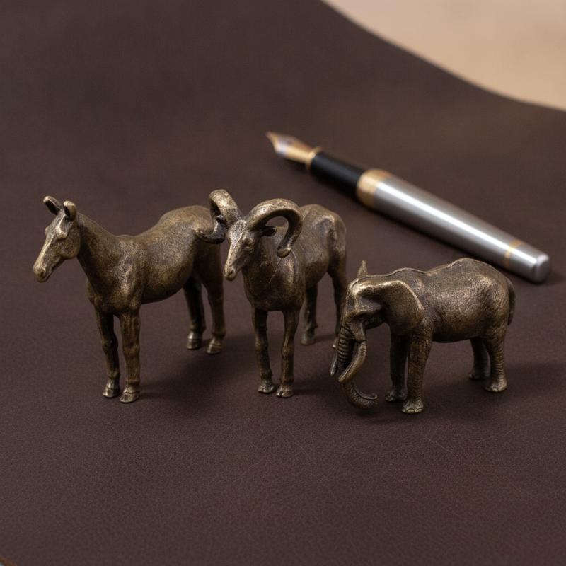 Vintage Collectibles Store - Figuras de Animales de Latón Sólido: