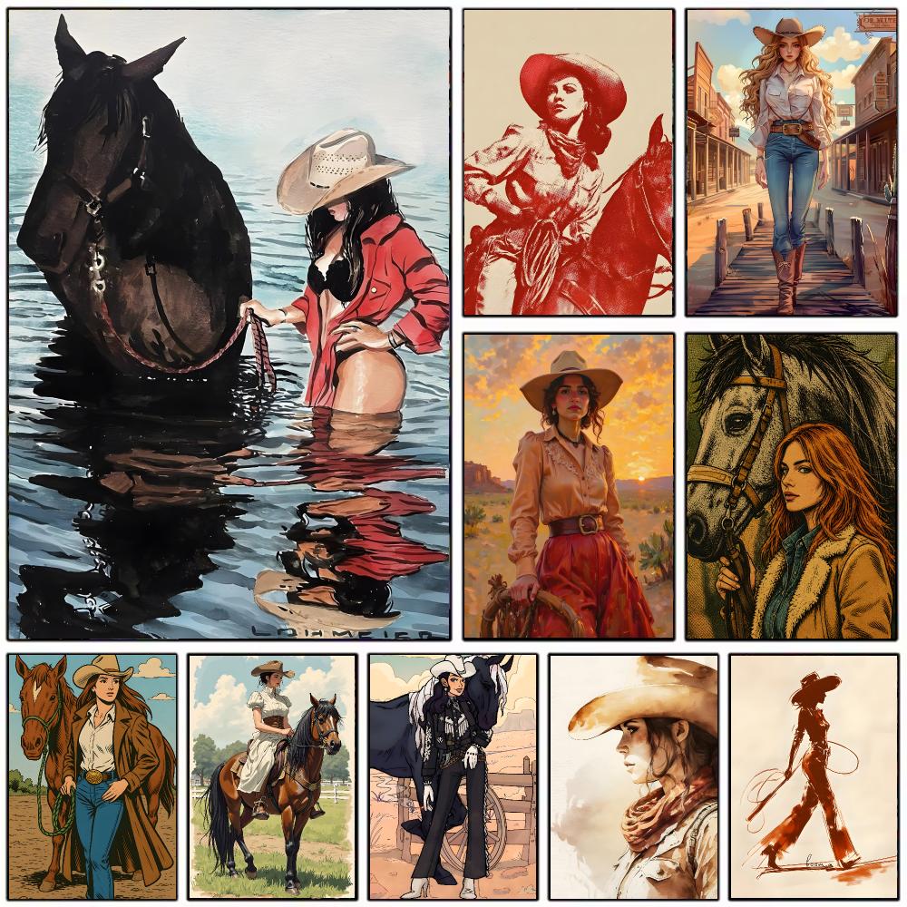 Póster con temática de vaquera - Vintage Collectible Posters reseña y precio